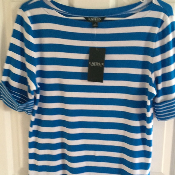 Ralph Lauren Tops - Ralph Lauren Striped Boatneck top, size L, NWT